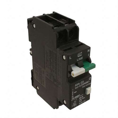 Circuit Breaker, GFI 22ma, UL 1053, 63A, UL 1077 (AE_C63A2P-GFI)