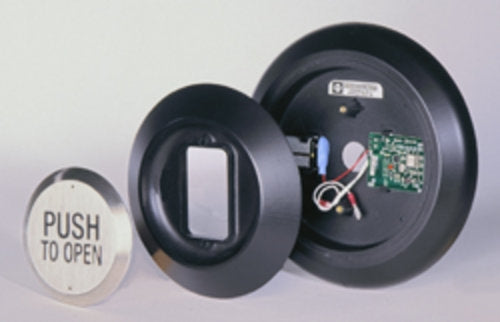 Surface and Flush Mount Escutcheons (for round push plate switches), 6"'Spaceship' Escutcheon (CM-79)