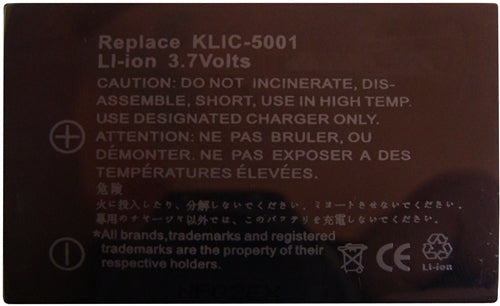 REPL. KODAK KLIC-5001 3.7V 1700MAH (CAM-KLIC5001)