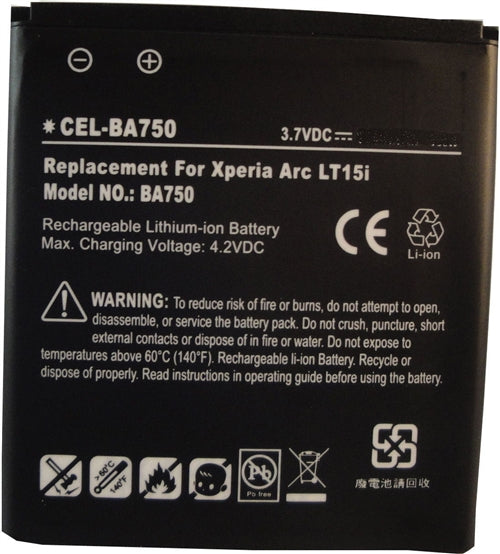 REPL. XPERIA ARC LT15I BATTERY (CEL-BA750)
