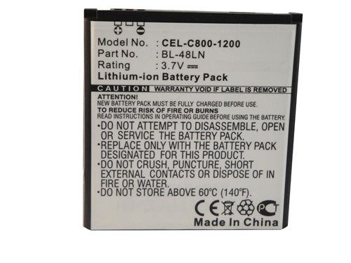 REPL. LG C800 BATTERY 1200MAH (CEL-C800-1200)