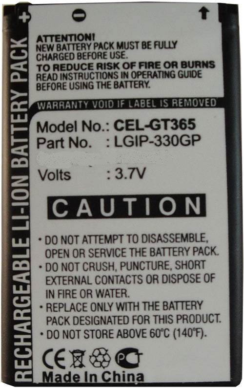 REPL. LG GT365 BATTERY (CEL-GT365)