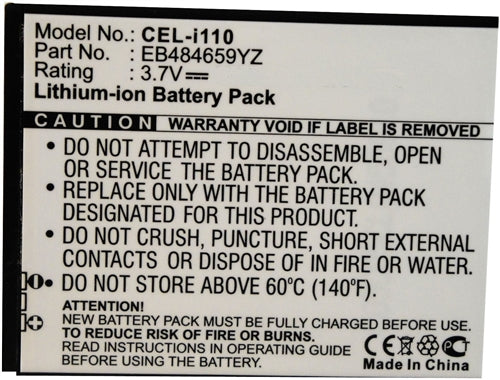 REPL. SAMSUNG SCH-I110 BATTERY (CEL-I110)