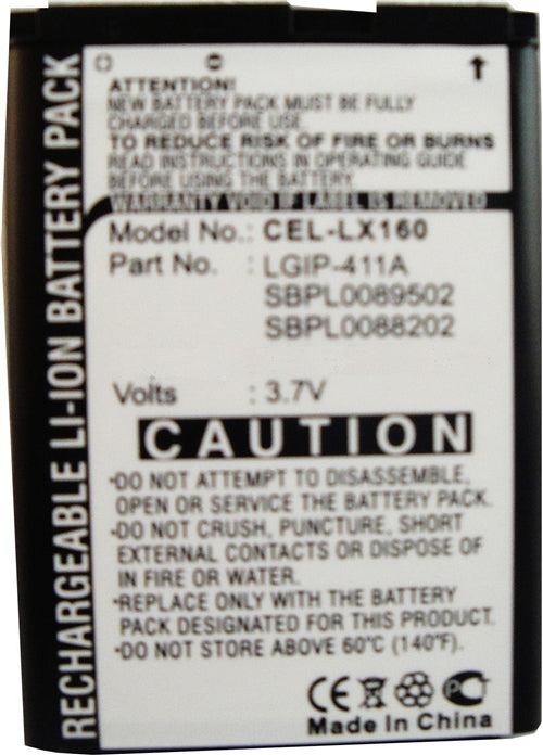 REPL. LG LX160 BATTERY (CEL-LX160)