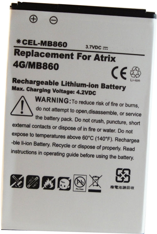 REPL. MOTOROLA ATRIX 4G BATTERY (CEL-MB860)