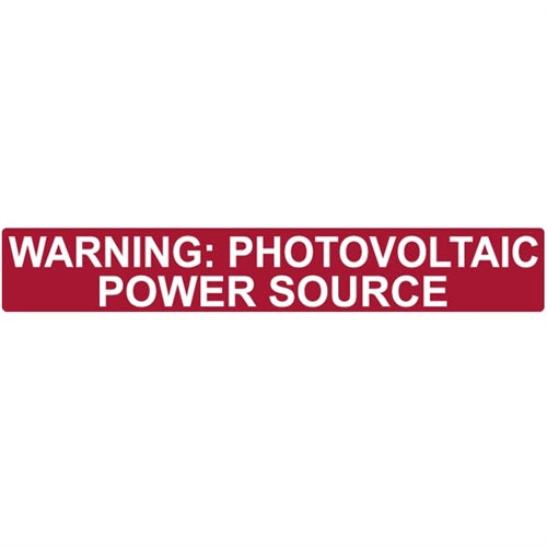 Pre-Printed Solar Label (596-00206)