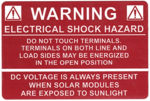 Pre-Printed Solar Label (596-00232)