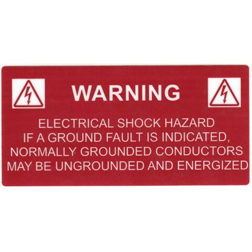 Pre-Printed Solar Label (596-00234)