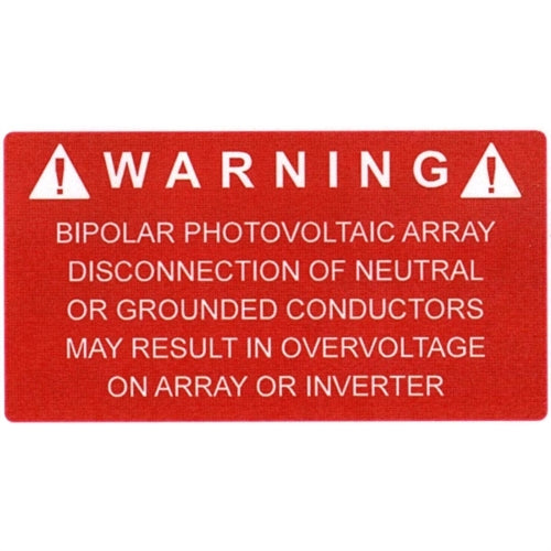 Pre-Printed Solar Label (596-00326)