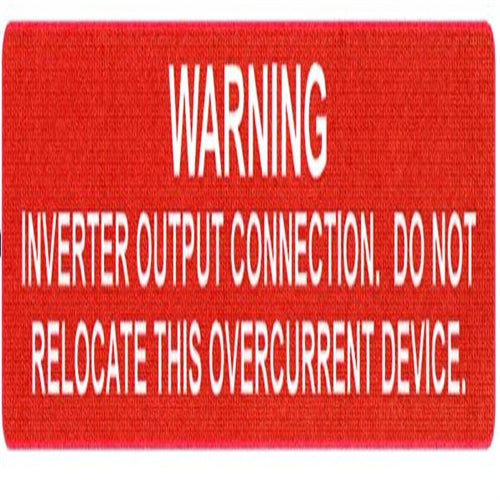 Pre-Printed Solar Label (596-00368)