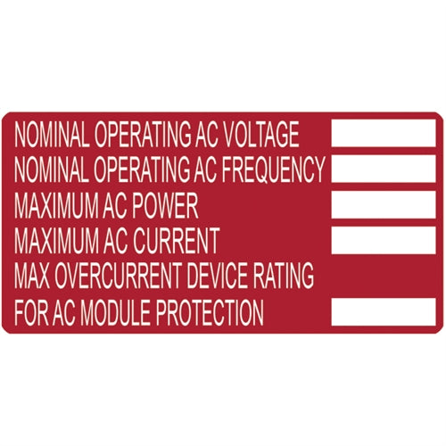 Solar Label (596-00655)