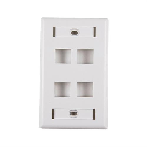 Single Gang 6 Port Faceplate With ID Windows (FPIQUAD-SS)