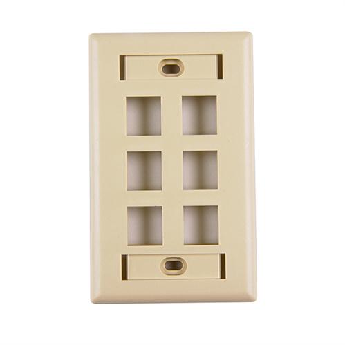 Single Gang 6 Port Faceplate With ID Windows (FPISIX-I)