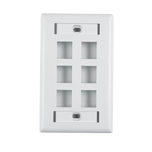 Single Gang 6 Port Faceplate With ID Windows (FPISIX-W)