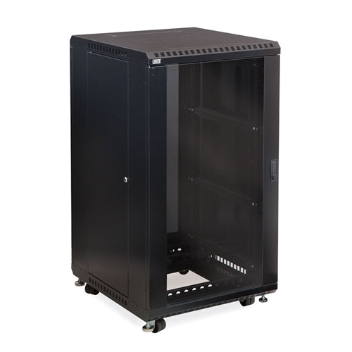 22U LINIER Server Cabinet - Glass/Vented Doors - 24" Depth (3100-3-024-22)