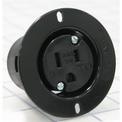 15A 125V FLANGED OUTLET SB BLACK (5279BL)