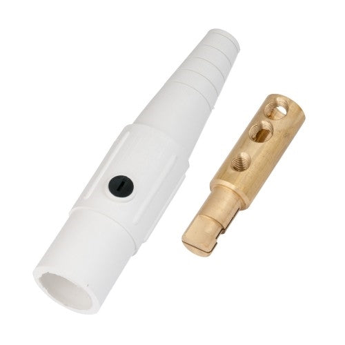 CLS Series Inline Single Pin Connector (400A / 600V) #6 - #2 AWG Male - White (B) (CLS2MB-B)
