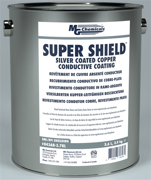 SUPER SHIELDÂ Silver Coated Copper Conductive Coating - UL Recognized (Pre-diluted) (mg_843AR-3.78L)