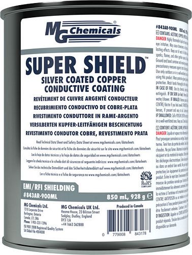 SUPER SHIELDÂ Silver Coated Copper Conductive Coating - UL Recognized (Pre-diluted) (mg_843AR-900ML)