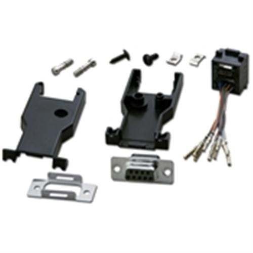 DB9/F TO RJ45 8C 2pc HOOD BK LONG BODY (AD-9FT8-BK2-L)