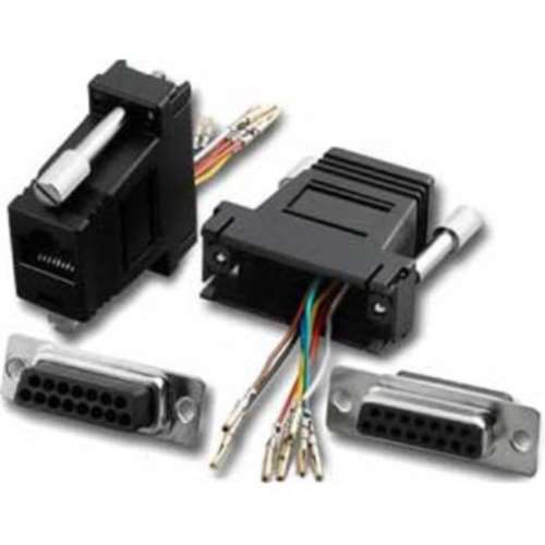 DB15/F TO RJ-45 1pc MOD ADAPTOR BLACK (ADM-15F8-BK)