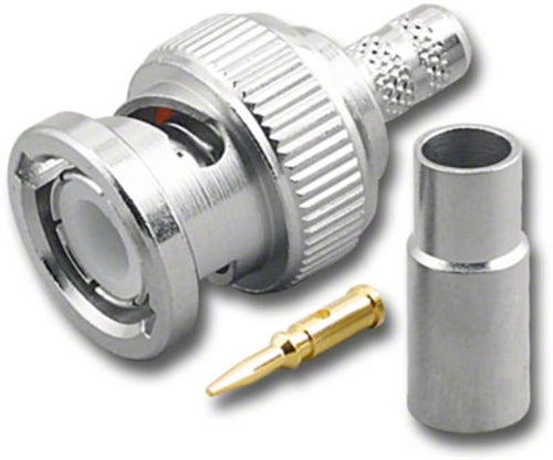 FOR RG58/U TEFLON 3-PIECE CRIMP PLUG (BNC-3025)
