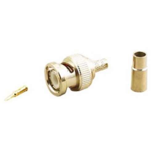 3-PC MALE DUAL CRIMP PLUG RG58 PLNUM (BNC-3025P)