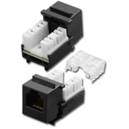 CAT4 6P6C Mini RT ANGL KEYSTONE JACK BLACK (DC-VC4-6-BKN)