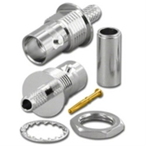 Mini BNC BULKHEAD DUAL CRIMP JACK 735A 75Ohm (MBN-6813)