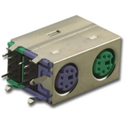 COLORED DUAL MD6 JACK 90 DGR PCB DBL SHLD (MD-26400-6SS-KM)