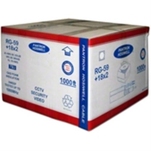 RG-59+18X2 98%BC-BRAID 20AWG BC CTR WHITE 1000ft (PCC-59231)