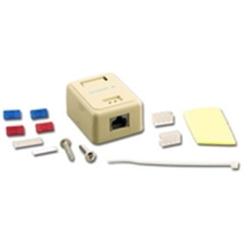 CAT5 SINGLE PORT MOUNTING BLOCK 568B IVORY (PT-1153-8-IV)