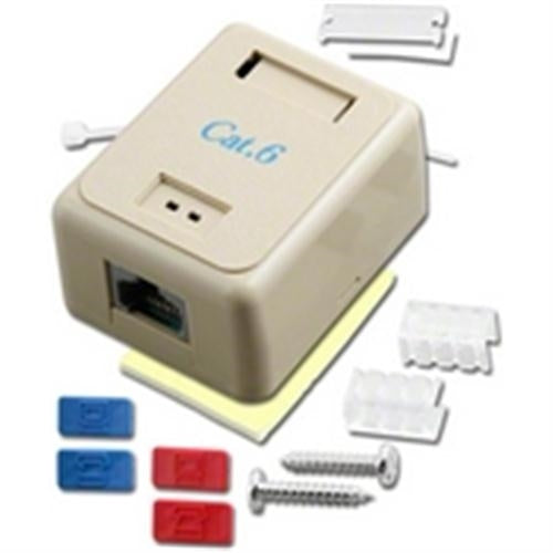 CAT6 CHNL SINGLE PORT MT. BLOCK IVORY (PT-1163-8-IV)