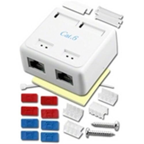 CAT6 CHNL DUAL PORT MT. BLOCK WHITE (PT-1164-8-WH)
