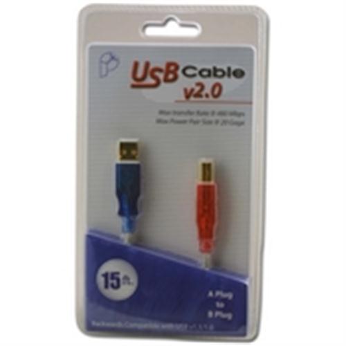 COLORED USB A TO B 15FT 20AWG POWER PAIR (S-USBAB0-15-P)