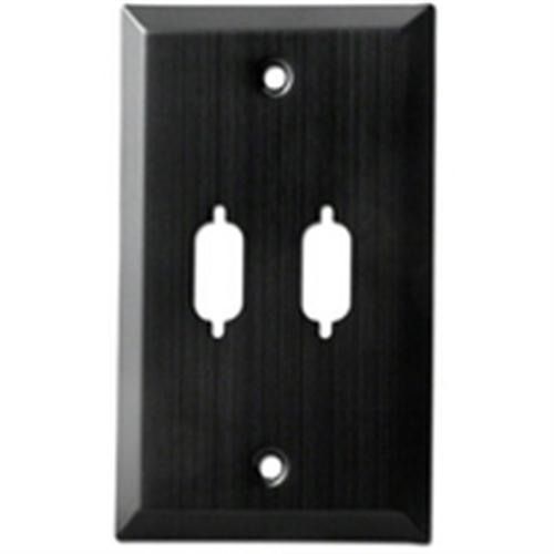DB-9 DUAL HOLES ANDZ AL BK WALL PLATE (WP-9-2HA)