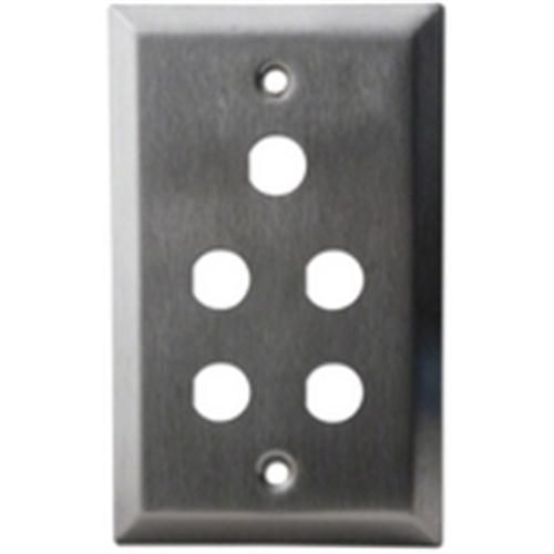 1/2" COAX FIVE HOLES BRUSHED S.S. WALL PLATE (WP-C-5H)