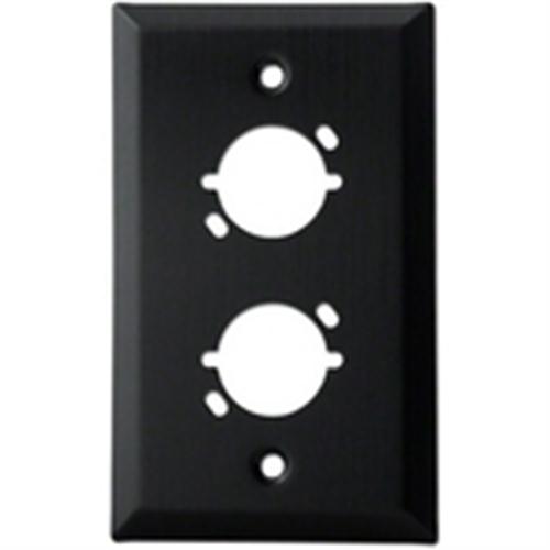AL BK ANODIZE XLR UNIVERSAL DUAL PORT WALL PLATE (WP-XU-2A)