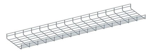 5FT WIRE MESH CABLE TRAY, 4"W x 2"H, ZINC (questm_CT0504-03)