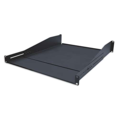 19" DOUBLE-SIDED NON-VENTED ADJUSTABLE SHELF, 2U, 18"D, BLACK (questm_ES1219-0218)