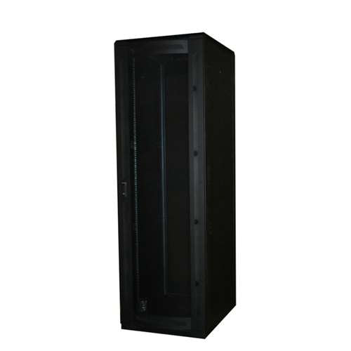 6FT FLOOR ENCLOSURE, VENTED MESH DOOR, 27"W X 34"D, 42U, BLACK (questm_FE7319-42-02)
