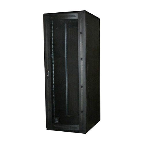 5FT FLOOR ENCLOSURE, VENTED MESH DOOR, 27"W X 42"D, 34U, BLACK (questm_FE7419-34-02)