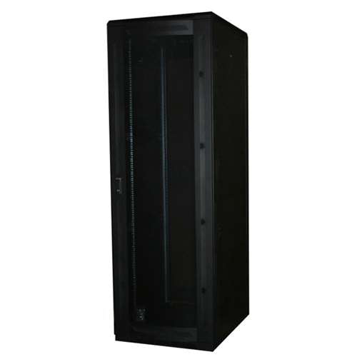 7FT FLOOR ENCLOSURE, VENTED MESH DOOR, 27"W X 42"D, 45U, BLACK (questm_FE7419-45-02)