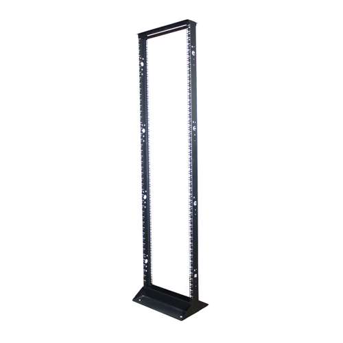 7FT 2-POST 19" OPEN FRAME STEEL FLOOR RACK, 45U, BLACK (questm_FR1907-45-02S)