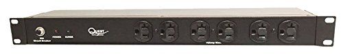 19" HORIZONTAL RACK MOUNT SURGE STRIP, 10 OUTLETS, 120V/20A, 1U, BLACK (questm_HPS-E14)