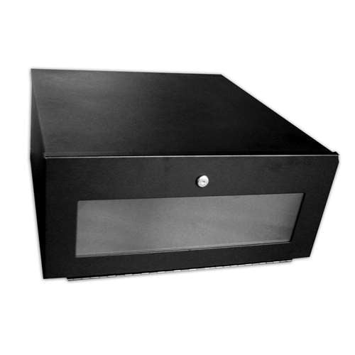 DVR SECURITY ENCLOSURE W/PLEXIGLASS DOOR, 20"W X 21"D X 9"H, BLACK (questm_SE0920-21-02A)