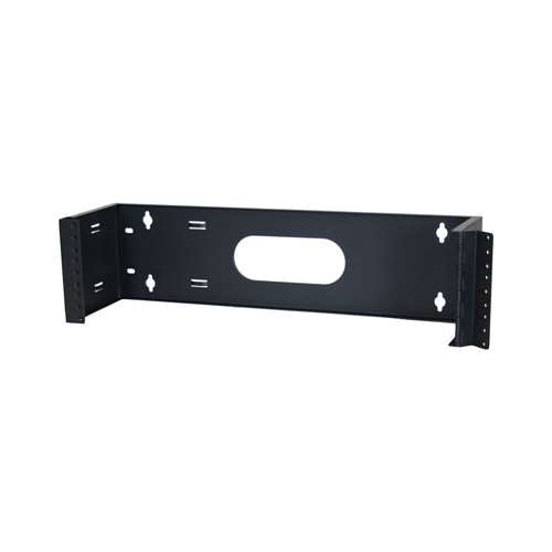 19" HINGED WALL MOUNT BRACKET, 6"D, 3U, BLACK (questm_WB19-0306H)