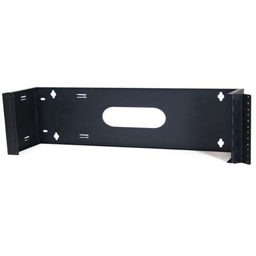 19" HINGED WALL MOUNT BRACKET, 12"D, 4U, BLACK (questm_WB19-0412H)