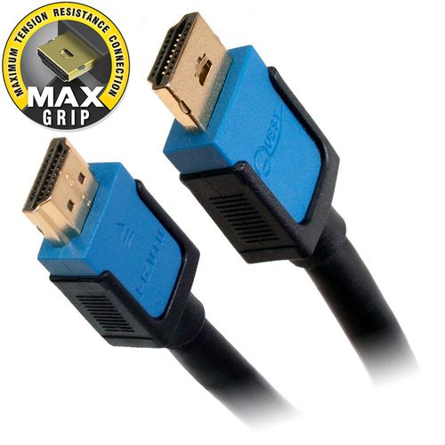 40FT HDMI(M-M) 4K2K CABLE HS/ENET, 26AWG, BLACK/BLUE (questt_HDI-1440)