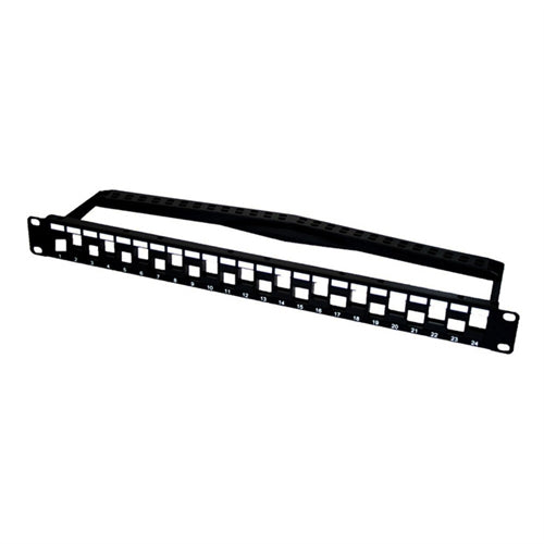 24-PORT STAGGERED UTP PATCH PANEL W/REAR CABLE MGMT (questt_NBP-6324)